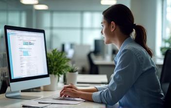 Person working on a computer